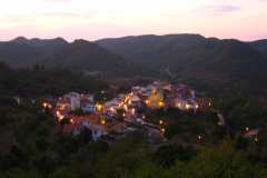 Vista de Ayódar a la puesta de sol