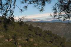 Montañas nevadas en la sierra de Espadán desde Ayódar